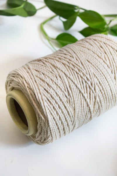 3mm Natural Cotton Two Strand Rope